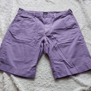 J. Crew Stanton Lavender Chino Flat Front Shorts Preppy Cotton Twill
